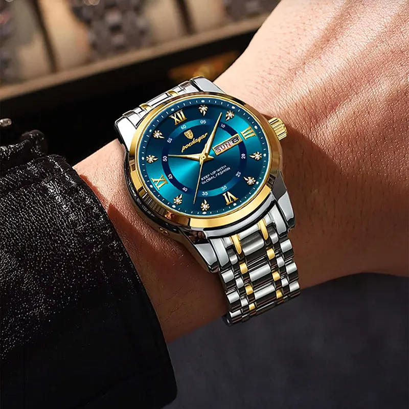 Poedagar 936 Blue Dial Quartz Couple Watch